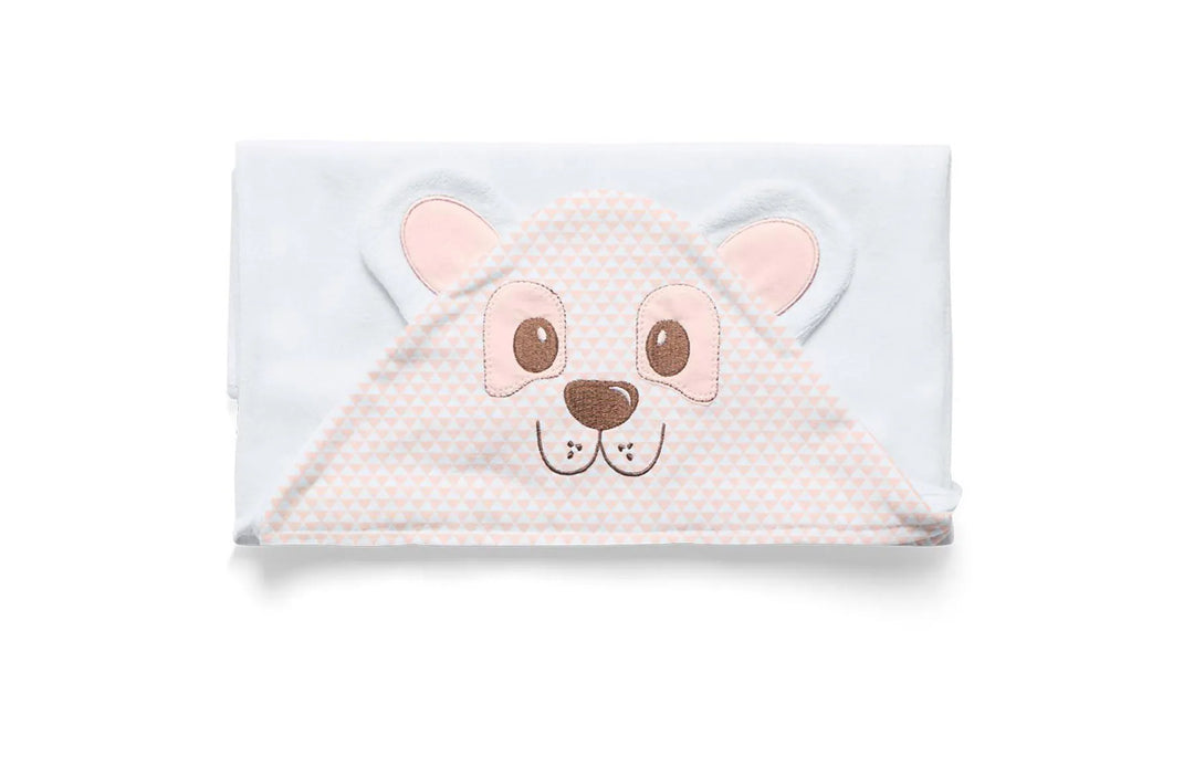 Toalha de Banho para Criança com Capuz HUG Rosa