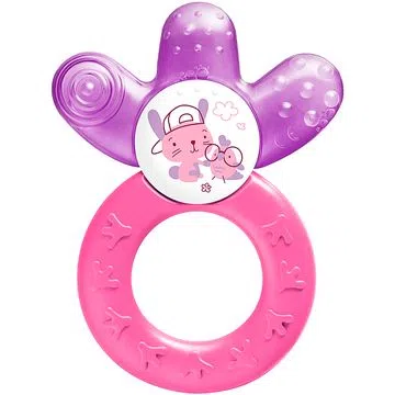 Mordedor Gelado Cooler MAM (4m+) Rosa e Roxo Coelho