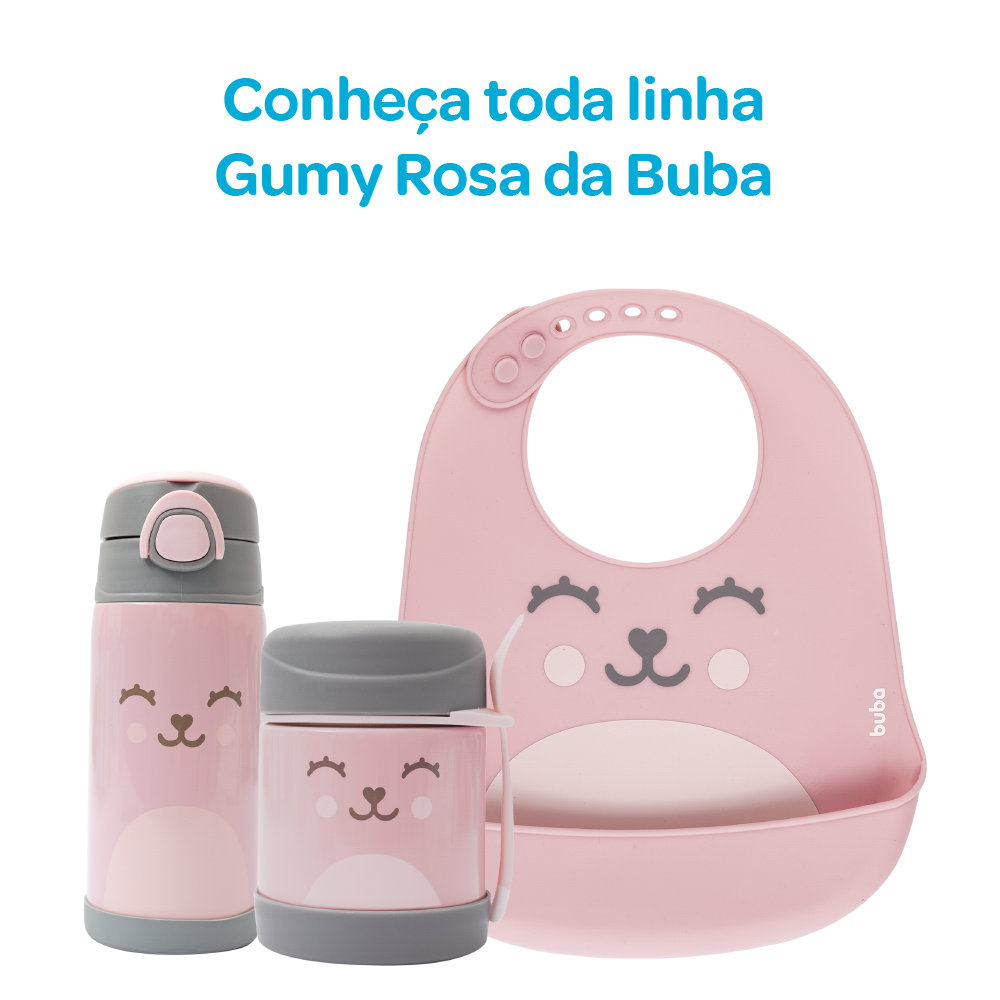 Babador de Silicone com Alça e Bolso Gumy Buba