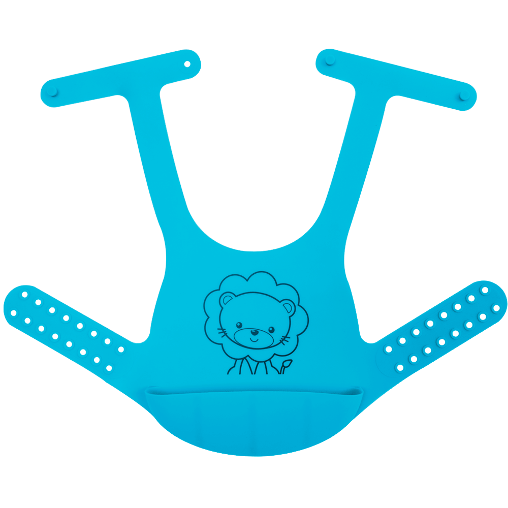 Babador de Silicone com Cinto e Bolso Leão Buba