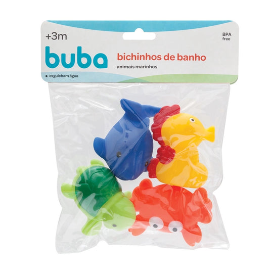 Kit Bichinhos para Banho Animais do Mar Buba Colorido
