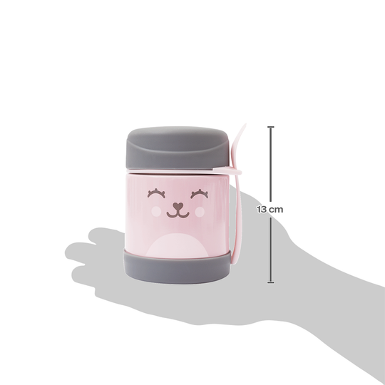 Pote Térmico c/ Talher Gumy 320ml Buba Rosa