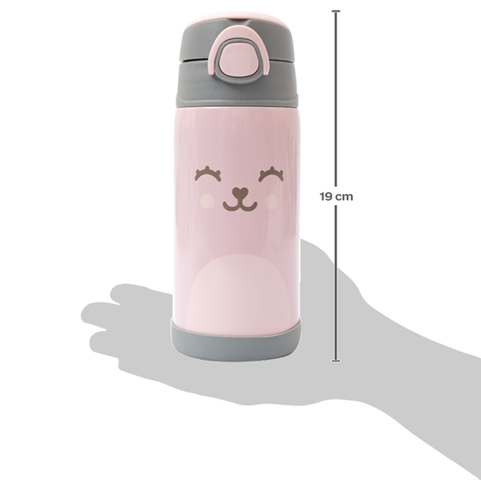 Garrafa Copo Térmico Gumy 420ml Parede Dupla Inox Buba Rosa