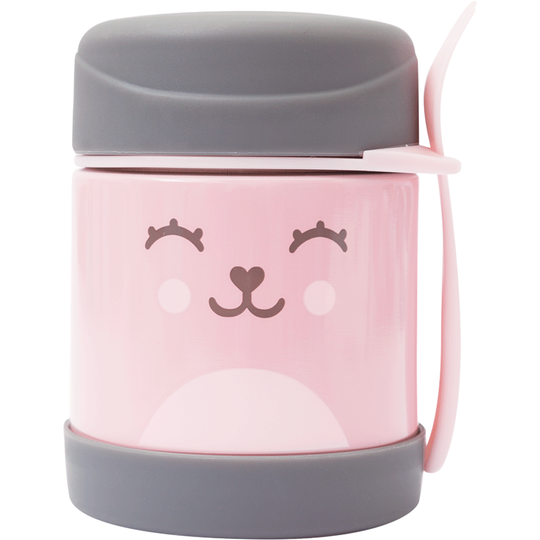 Pote Térmico c/ Talher Gumy 320ml Buba Rosa