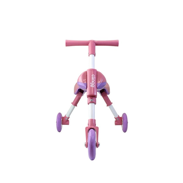 Triciclo Infantil Dobrável Portátil Clingo 12m+ Rosa