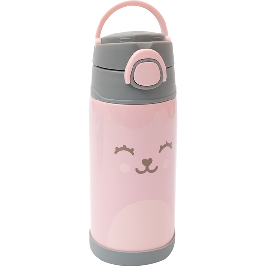 Garrafa Copo Térmico Gumy 420ml Parede Dupla Inox Buba Rosa