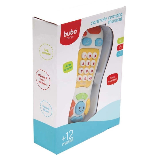 Controle Remoto Musical Bebê Aprender e Brincar Branco Buba