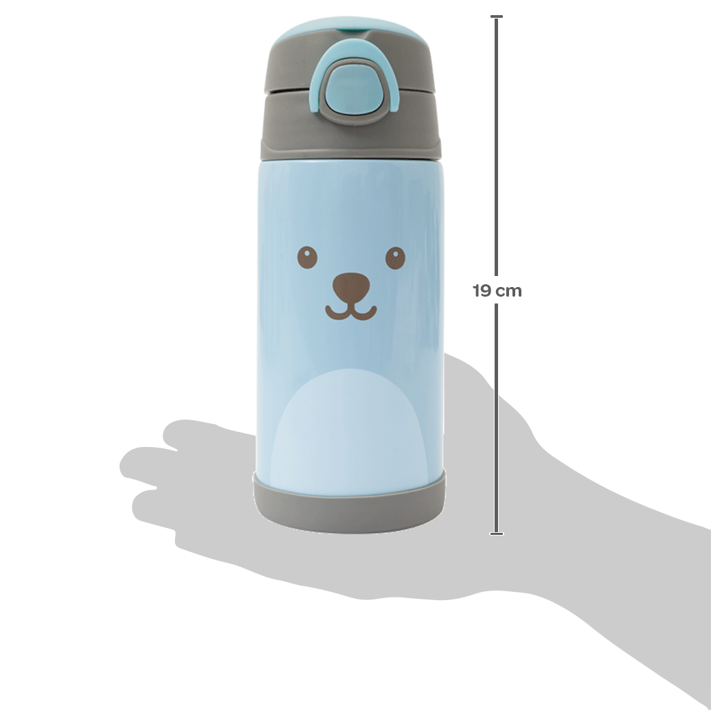 Garrafa Copo Térmico Gumy 420ml Parede Dupla Inox Buba Azul