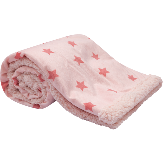 Mantinha Dupla Face Estrelinhas Rosa Buba