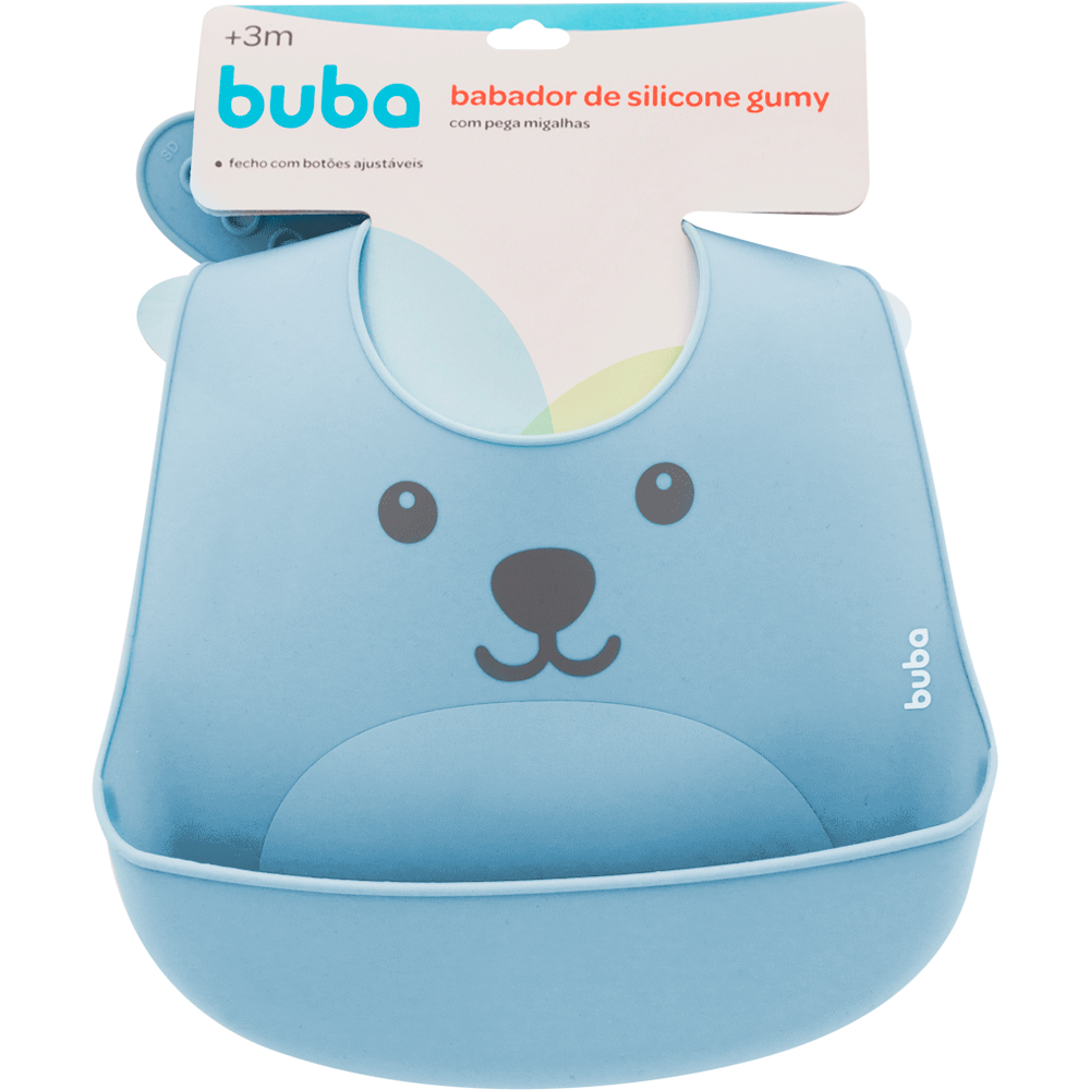 Babador de Silicone com Alça e Bolso Gumy Buba