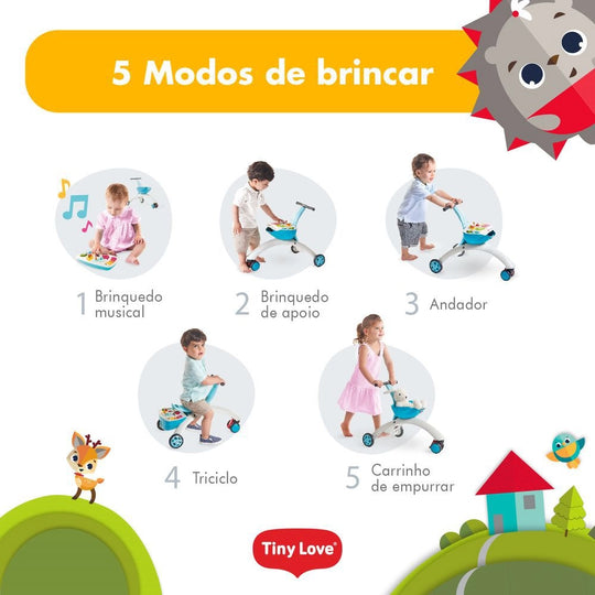 Andador e Triciclo 5 em 1 Tiny Love Rosa
