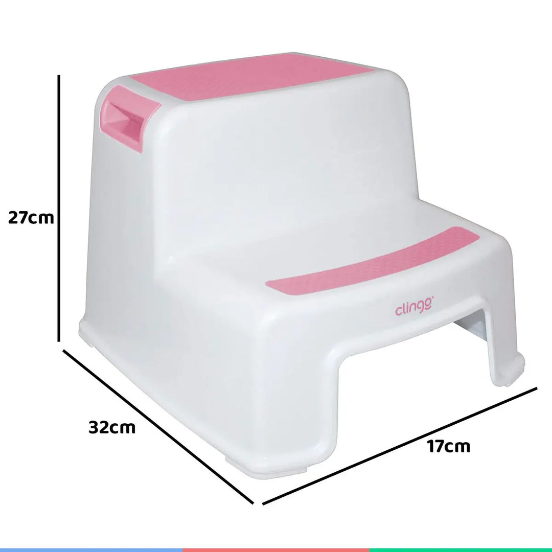 Escadinha Infantil 2 Degraus Clingo Rosa