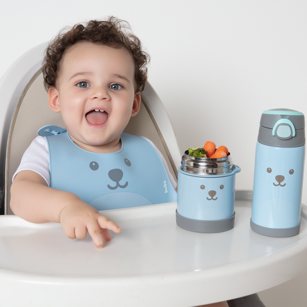 Babador de Silicone com Alça e Bolso Gumy Buba