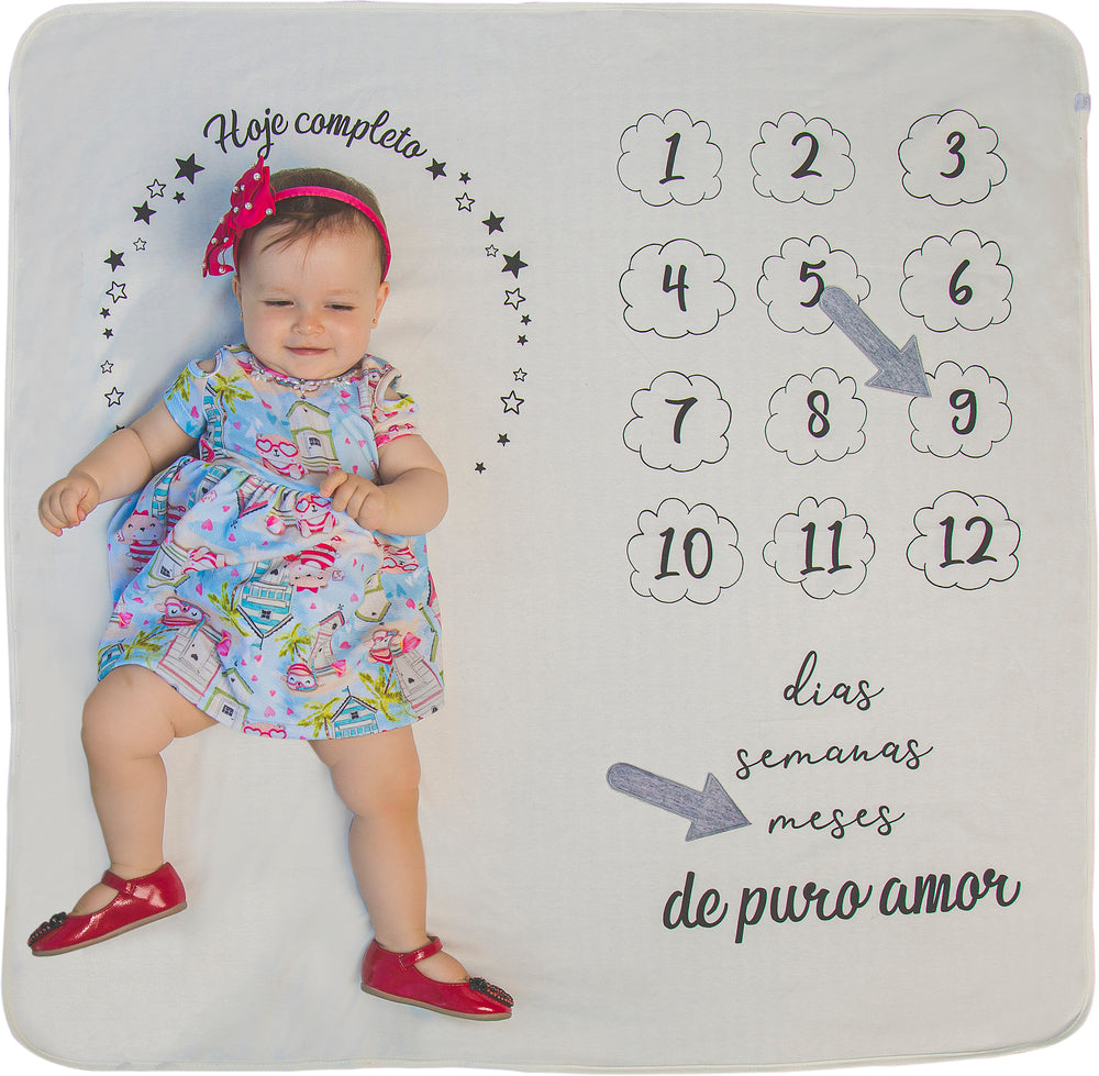 Manta Mesversário Bege Hug
