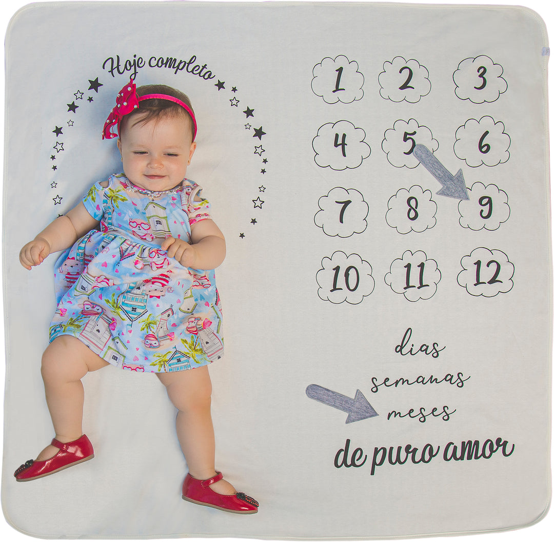 Manta Mesversário Bege Hug