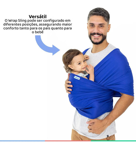 Canguru Wrap Sling KaBaby 3,5kg a 16kg - Azul