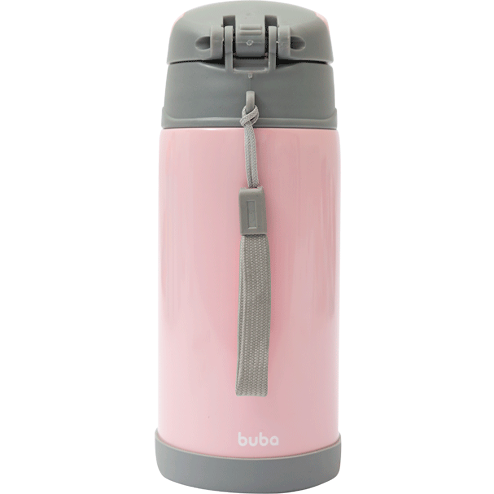 Garrafa Copo Térmico Gumy 420ml Parede Dupla Inox Buba Rosa