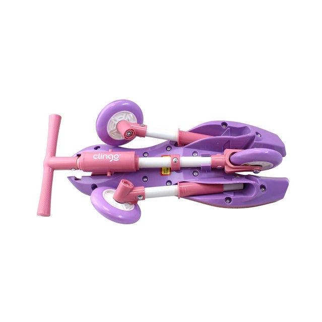 Triciclo Infantil Dobrável Portátil Clingo 12m+ Rosa