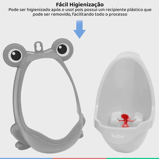 Mictório Infantil Sapinho Com Alvo Giratório Cinza Buba