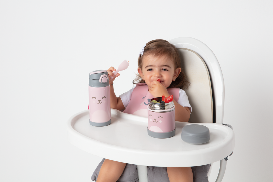 Pote Térmico c/ Talher Gumy 320ml Buba Rosa
