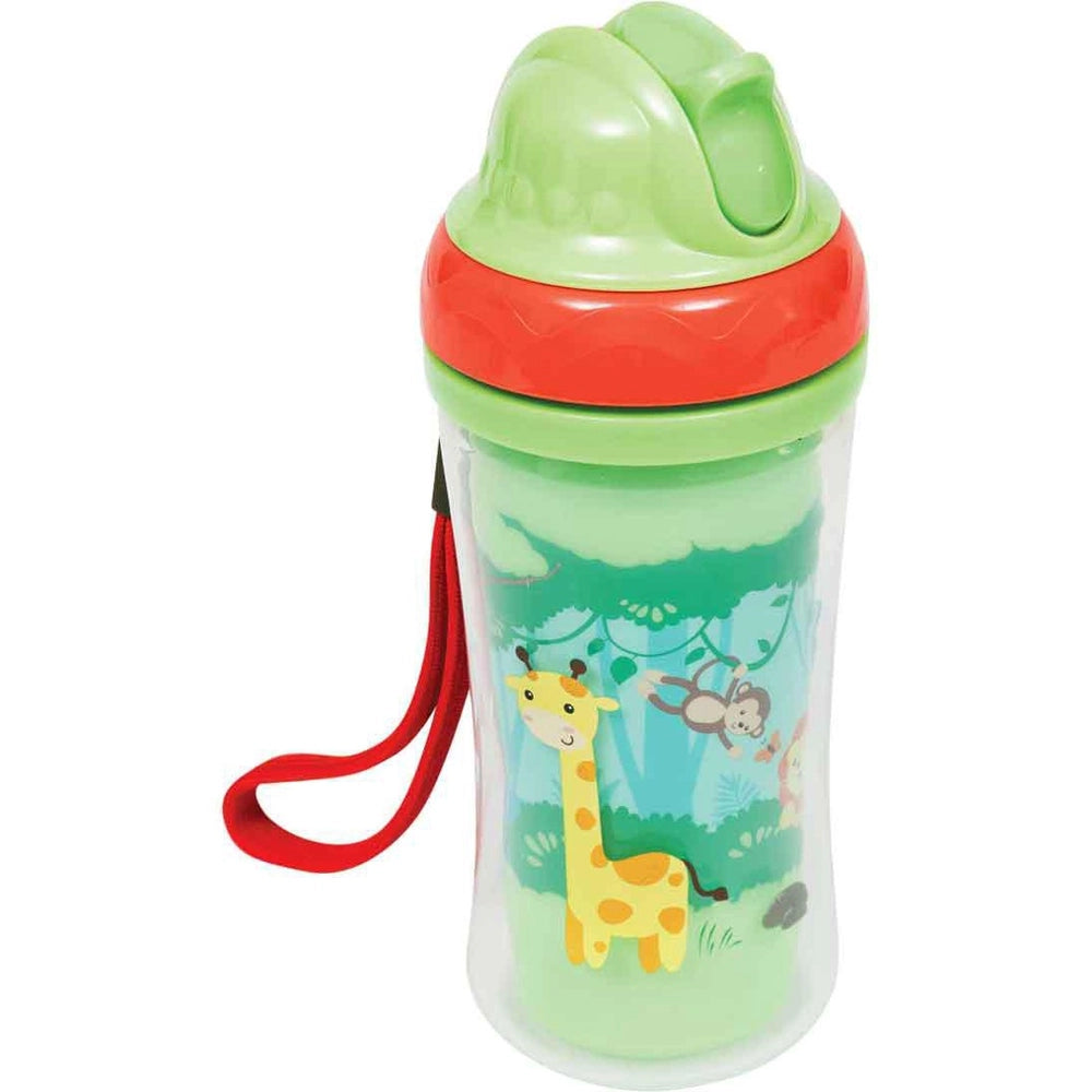Copo Com Parede Dupla e Canudo de Silicone Buba Animal Fun