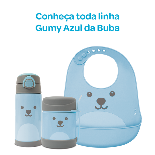 Babador de Silicone com Alça e Bolso Gumy Buba