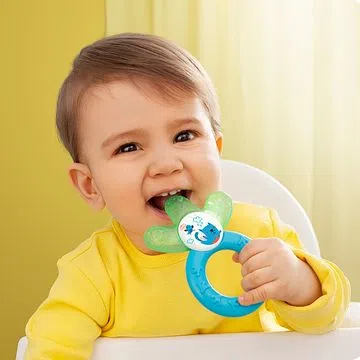 Mordedor Gelado Cooler MAM (4m+) Azul e Verde Gatinho