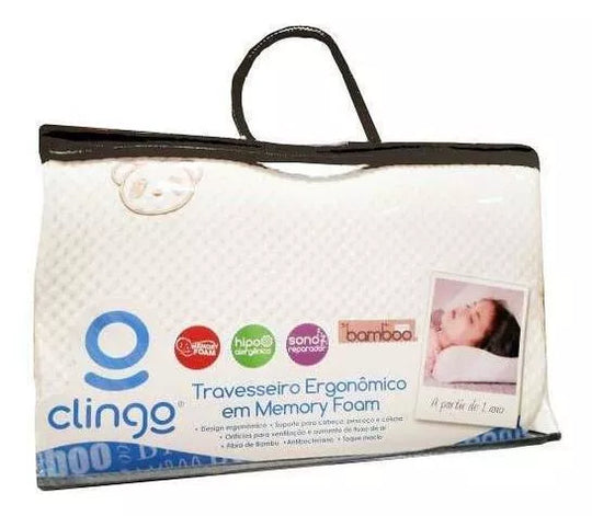 Travesseiro Ergonômico Infantil em Memory Foam Clingo
