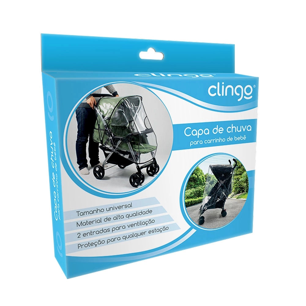 Capa de Chuva Para Carrinho de Bebê Clingo